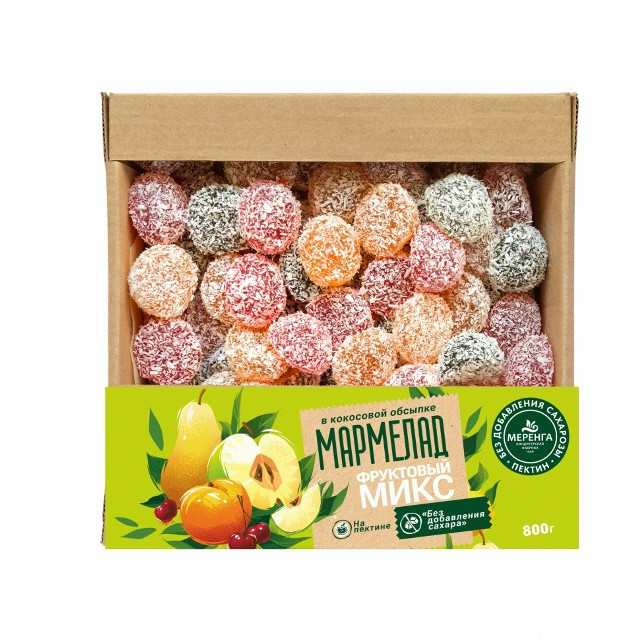  Меренга Мармелад в кокосовой обсыпке Фруктовый микс , 800г     в Боровичах